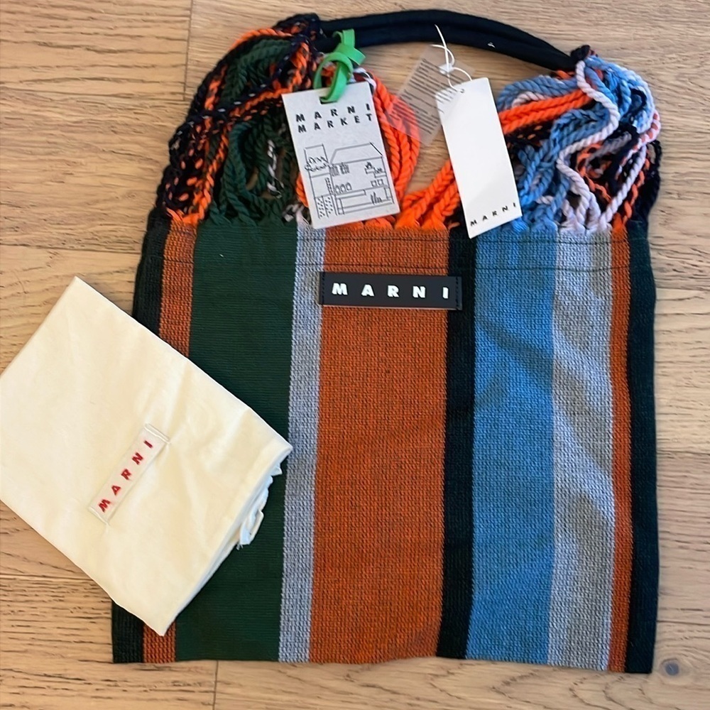 MARNI Woven Market bag with dust bag